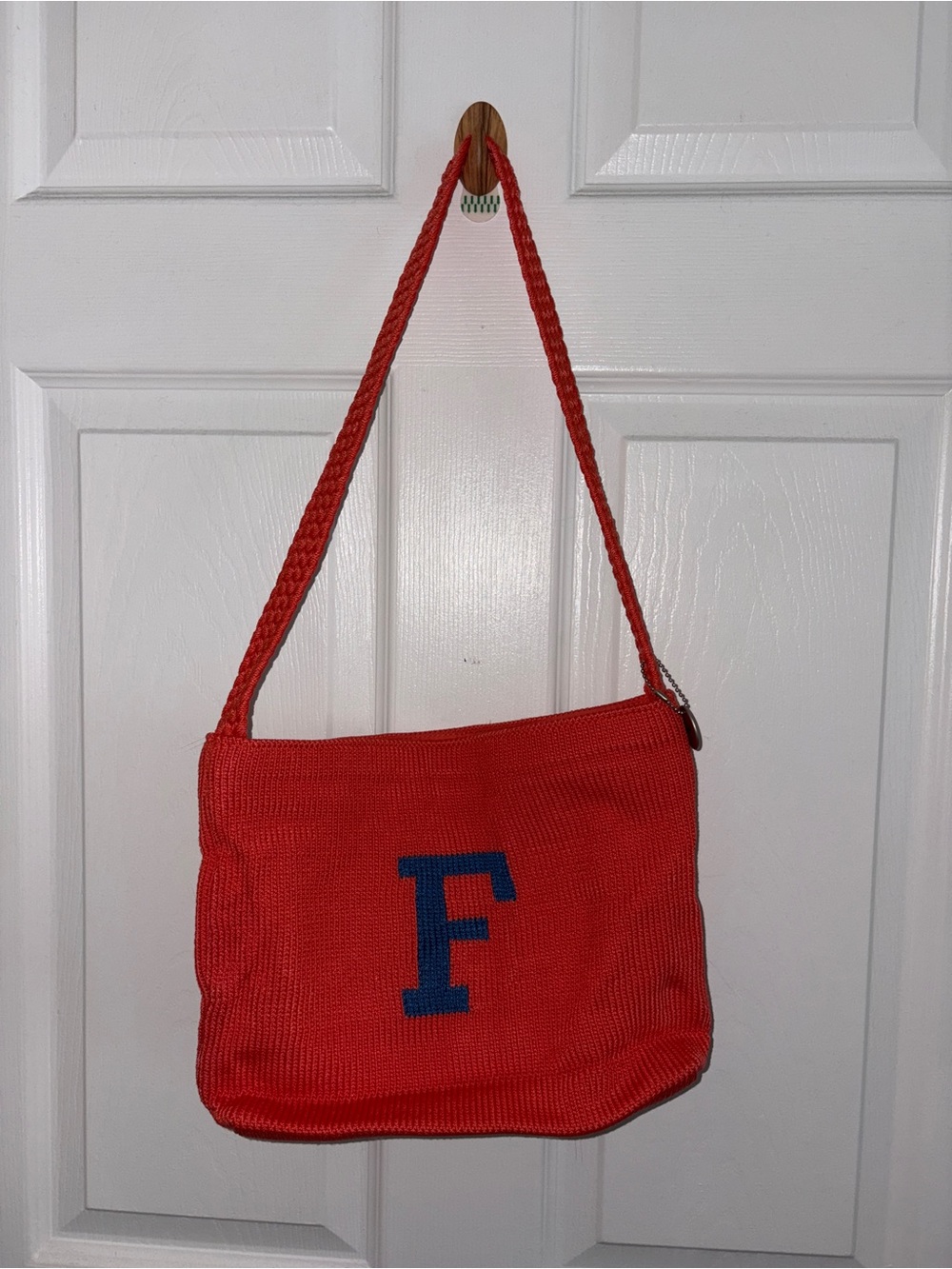 University of Florida: Orange Knit Shoulder Bag with Blue 'F' Accent